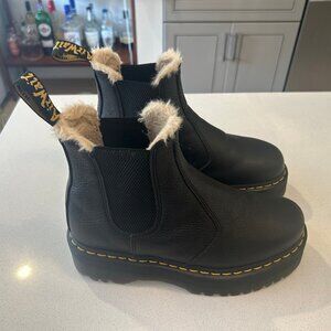 DR. MARTENS 2976 Faux Fur Lined Platform Chelsea Boots